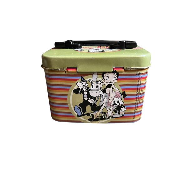 Vintage Betty Boop in Car Small Lunch Tin/ Piggy Bank With Latch - Picture 2 of 8